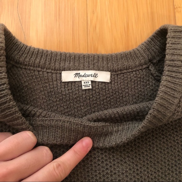 Madewell Army Green Sweater Criss Cross Back - Picture 3 of 4